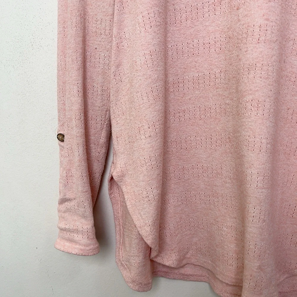 Anthropologie Akemi + Kin Womens Medium Pink Sylvie Pointelle Top